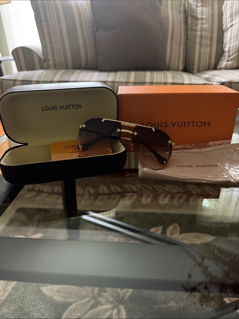 Brown Gradient Aviator Sunglasses